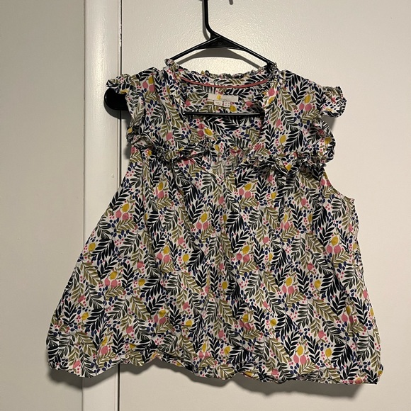 Boden Tops - Boden Ruffled Floral Sleeveless Blouse